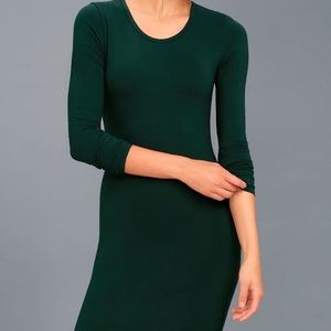 Obey Easton Forest green long sleeve dress